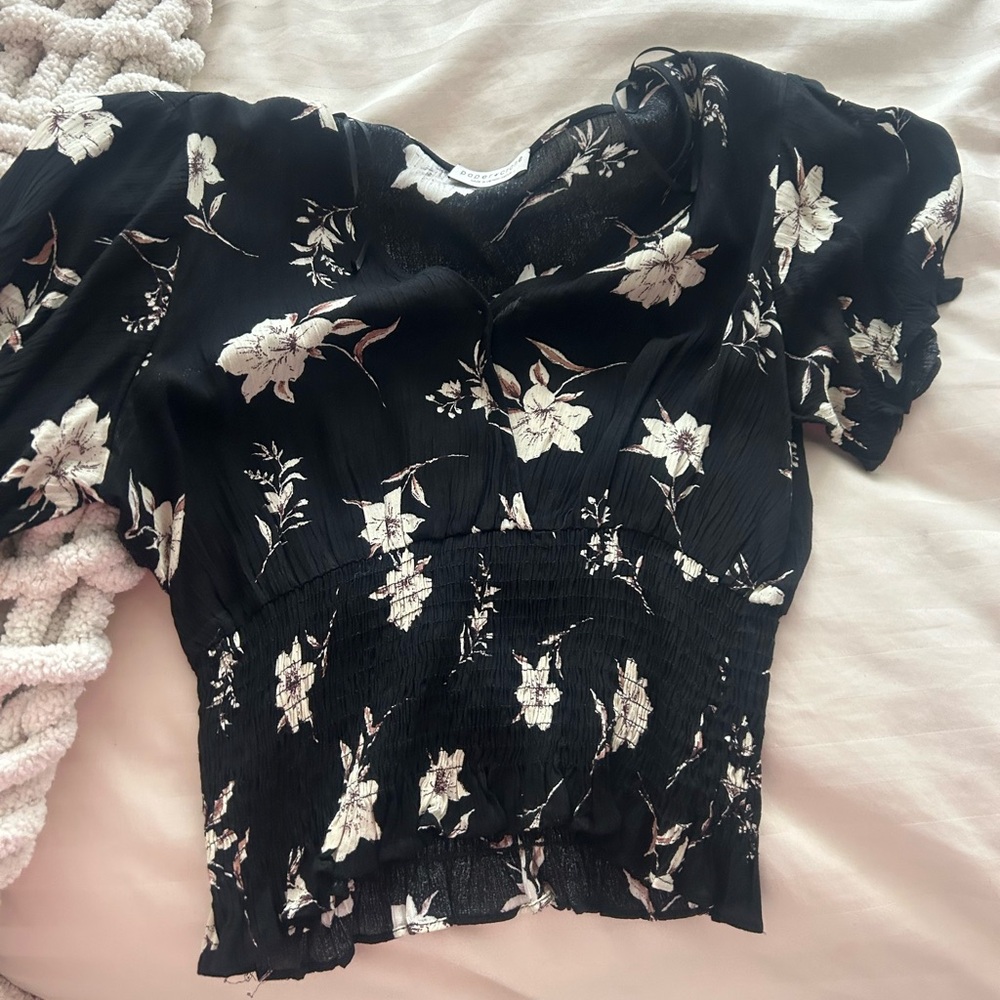Floral Black Women's Top